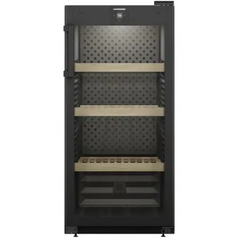 Racitor de vinuri Liebherr WPbl 4201, 272 l, 141 sticle, Clasa E, Rafturi lemn, Control electronic, Touch Display, H 128,4 cm, Negru