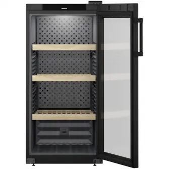 Racitor de vinuri Liebherr WPbl 4201, 272 l, 141 sticle, Clasa E, Rafturi lemn, Control electronic, Touch Display, H 128,4 cm, Negru