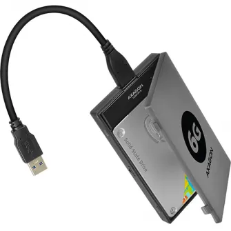 Внешний рэк Axagon ADSA-1S6, USB 3.0, совместимый 2,5-дюймовый SATA HDD/SSD, 6 Гбит/с, Черный