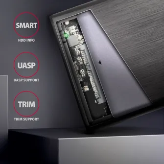 Rack extern Axagon EE25-A6M, USB 3.2 gen1, compatibil cu SATA HDD/SSD de 2.5 inch, 6 Gbit/s, Negru