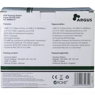 Rack extern Inter-Tech Argus GD-PDLK02 Encryption, USB 3.0