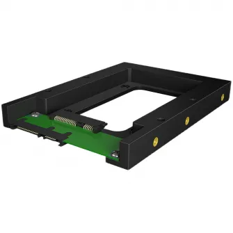 Rack intern Icy Box pentru HDD/ SSD 2.5 inch convertibil la 3.5 inch, SATA III, Negru