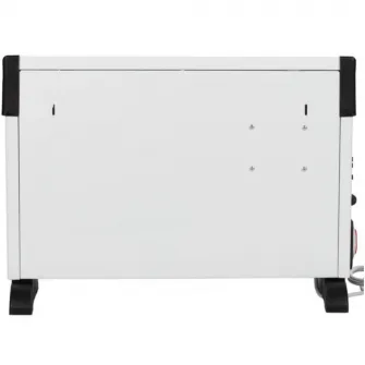 Radiator electric cu ventilator Turbo si temporizator Noveen 2000 W, 3 trepte de putere, Alb