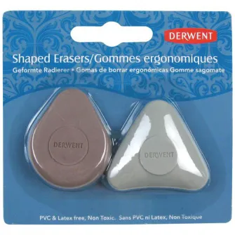 Radiera Derwent Professional, 2 buc/ set, diverse forme, ergonomica, pentru eficienta ridicata si confortabila, blister