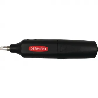 Radiera electrica Derwent Professional, cu baterii, 8 rezerve incluse, negru