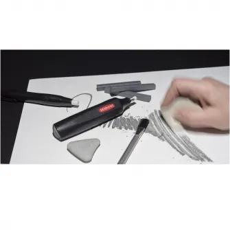 Radiera electrica Derwent Professional, cu baterii, 8 rezerve incluse, negru