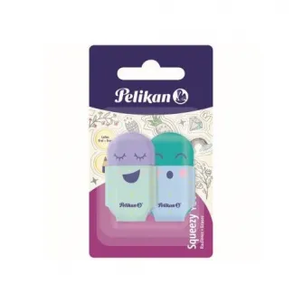 Radiera Pelikan, Squeezy You, Fara Ftalati Si Pvc, 52X28X11Mm, 4 Motive/4 Culori Pastel, Set 2 Bucati, Blister