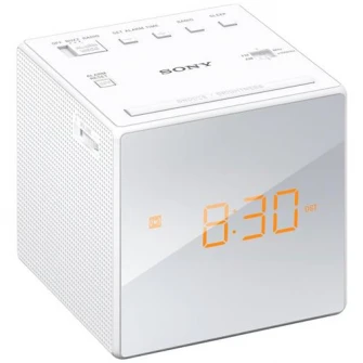 Radio cu ceas Sony ICFC1W, Alb