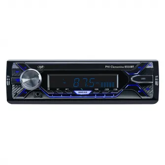Radio MP3 player auto PNI Clementine 8550BT, fata detasabila, 4x45w, 12V, 1 DIN, cu SD, USB, AUX, RCA