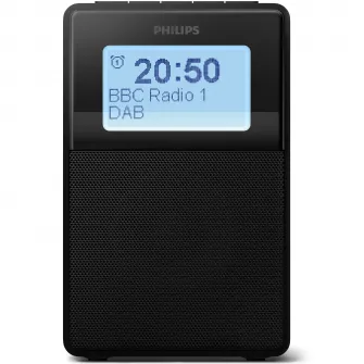 Radio portabil PHILIPS TAR5100/10, Bluetooth, Ceas, FM/DAB+, IPX4, Negru