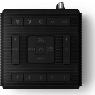 Radio portabil PHILIPS TAR5100/10, Bluetooth, Ceas, FM/DAB+, IPX4, Negru