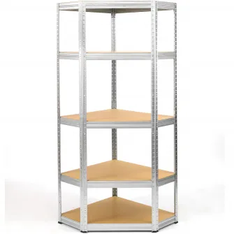 Raft metalic colt Smart Storage 180x90x90x40cm 5 polite MDF, 175kg/polita galvanizat, montaj prin clipsare