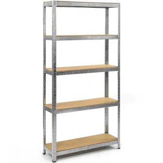 Raft metalic Smart Storage 180x100x30cm 5 polite MDF, 175 kg/polita, galvanizat, montaj prin clipsare