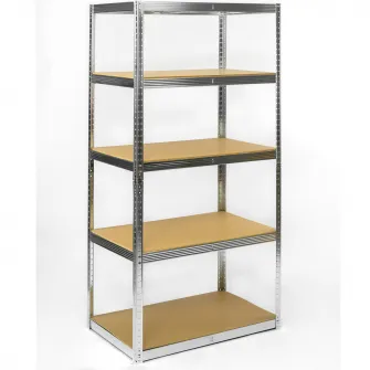 Raft metalic Smart Storage 180x100x40cm 5 polite MDF, 175 kg/polita, galvanizat, montaj prin clipsare