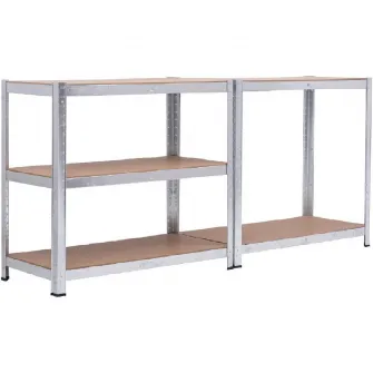 Raft metalic Smart Storage 180x120x40cm 5 polite MDF, 175 kg/polita, galvanizat, montaj prin clipsare