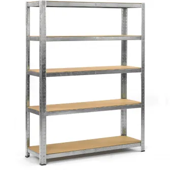 Raft metalic Smart Storage 180x120x50cm 5 polite MDF, 175kg/polita, galvanizat, montaj prin clipsare
