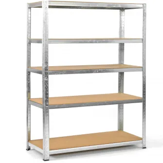 Raft metalic Smart Storage 180x120x50cm 5 polite MDF, 175kg/polita, galvanizat, montaj prin clipsare