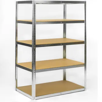 Raft metalic Smart Storage 180x120x60cm 5 polite MDF, 250kg/polita, galvanizat, montaj prin clipsare