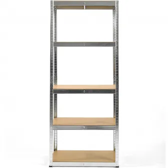 Raft metalic Smart Storage 180x60x40cm 5 polite MDF, 175 kg/polita, galvanizat, montaj prin clipsare