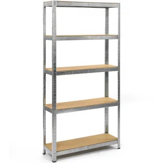 Raft metalic Smart Storage 180x90x40cm 5 polite MDF, 175 kg/polita, galvanizat, montaj prin clipsare