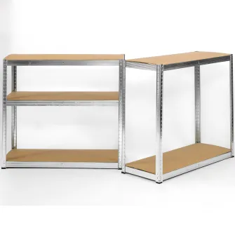 Raft Metalic SmartStorage 180x60x30cm, 5 polite MDF, 100 kg/polita, galvanizat, montaj prin clipsare