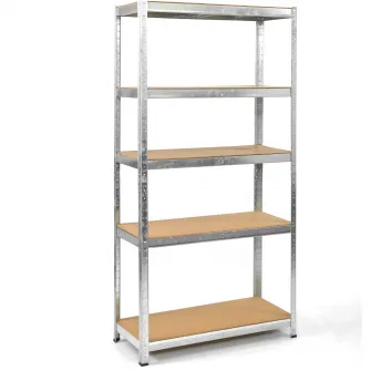 Raft Metalic SmartStorage 954541, 180x90x45cm, 5 polite MDF, 100 kg/polita, galvanizat, montaj prin clipsare