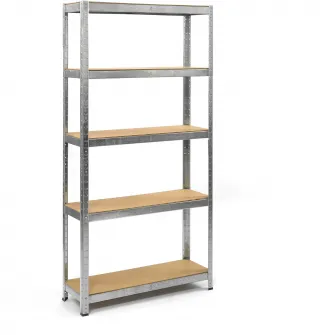Raft Metalic SmartStorage 954541, 180x90x45cm, 5 polite MDF, 100 kg/polita, galvanizat, montaj prin clipsare
