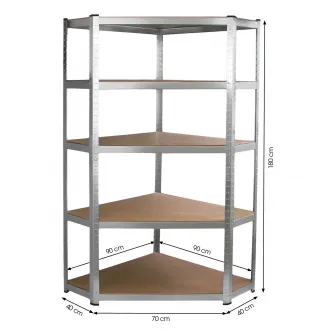 Raft metlic 5 rafturi de colt Fieldmann FDR 1840R, 180x90x40 cm dimensiune, 175 kg/polita