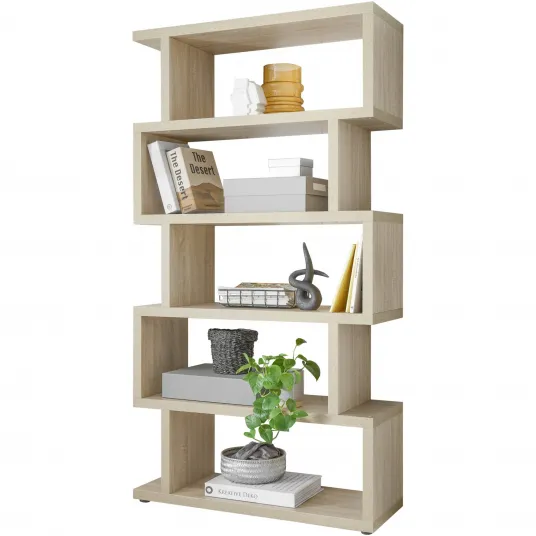 Raft Regal, 100x189x38 cm, 5 compartimente, culoare sonoma