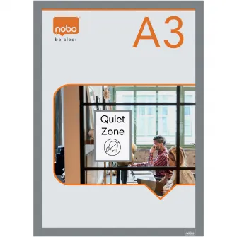 Rama auto-adeziva NOBO, magnetica, A3, 2 buc/set, argintiu