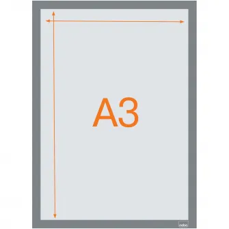 Rama auto-adeziva NOBO, magnetica, A3, 2 buc/set, argintiu