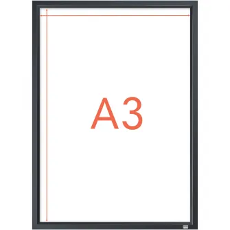 Rama pentru perete NOBO Impression Pro, aluminiu, cu clip, A3, grafit