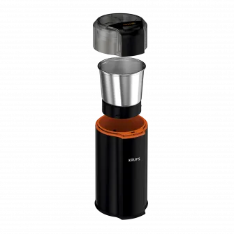 Rasnita de cafea Krups Silent Vortex GX332810, 90g, 175 W, buton Pornire/Oprire, lame din inox, negru