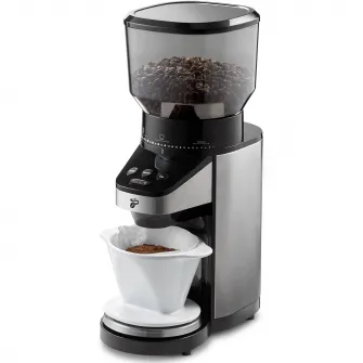 Rasnita de cafea Tchibo, 160W, recipient boabe 400g, recipient colectare 100g, 26 setari macinare, Inox