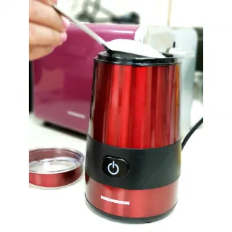 Rasnita electrica Heinner HCG-200RED, 200 W, 60 g, Interior Inox, Rosu