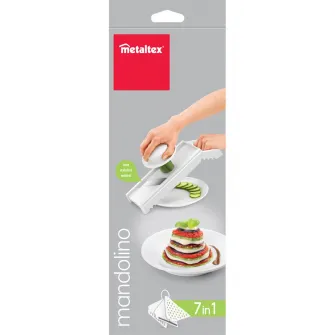 Razatoare universala Metaltex Mandolino, 4 modele lame inox, 7 functii, inox/plastic ABS