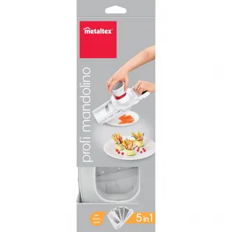 Razatoare universala Metaltex Profi-Mandolino, 5 modele lame inox, corp plastic ABS