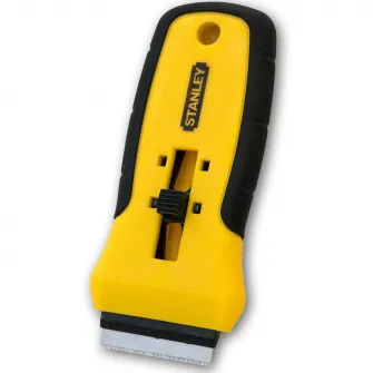Razuitor pentru sticla/geamuri Stanley 0-28-217, indeparteaza vopsea, adeziv, chit sau adezivi de pe sticla, faianta, pereti, podele sau alte suprafete netede lama retractabila, design ergonomic, maner confortabil antiderapant