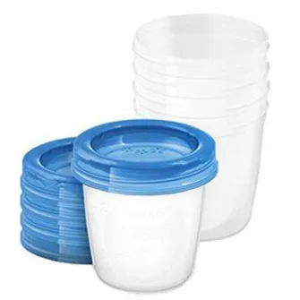 Recipient pentru depozitarea laptelui matern Philips Avent SCF619/05, 180 ml, 5 buc, de la nastere, fara BPA