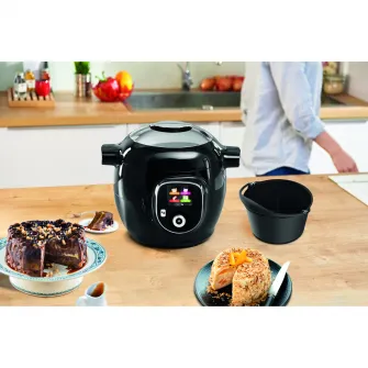 Recipient pentru prajituri Tefal XA609011 pentru Cook4me, 18 cm, maner silicon, Negru