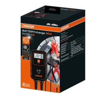 Redresor auto Osram BATTERYcharge 904, 4A, 6V/12V, compatibil sistem Start/Stop