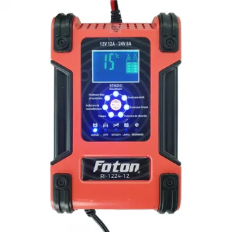 Redresor rapid Foton RI-1224-12 cu functie de reparare/desulfatare, 12-24V, 12A, Pb-acid, AGM, EFB, LiFePO4