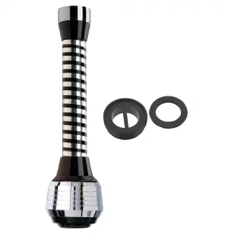 Regulator debit lung Ferro, pentru baterie monocomada, cu 2 functii, M22/M24, Crom/Negru
