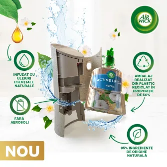Rezerva odorizant de camera spray automat fara aerosoli Air Wick, Buchet de Iasomie, 228ml