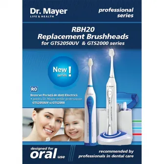 Rezerva periuta de dinti electrica Dr. Mayer RBH20, compatibila cu GTS2000,GTS2050UV, 3 buc