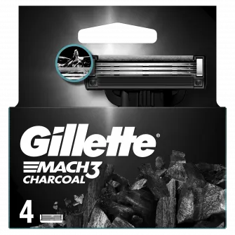 Rezerve aparat de ras Gillette Mach3 Charcoal, 4 buc