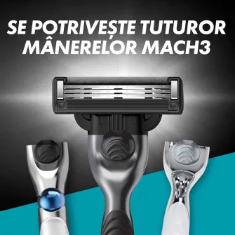 Rezerve aparat de ras Gillette Mach3 Charcoal, 4 buc