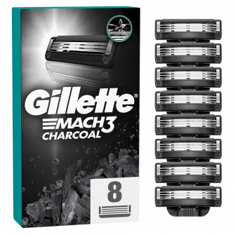 Rezerve aparat de ras Gillette Mach3 Charcoal, 8 buc