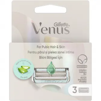 Rezerve aparat de ras Gillette Venus pentru parul si pielea zonei intime, 3 buc