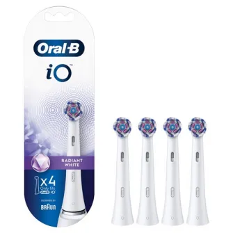 Rezerve periuta de dinti electrica Oral-B iO Radiant White, compatibile doar cu seria iO, 4 buc, Alb